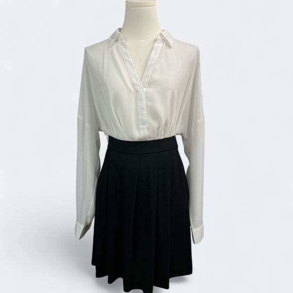 Eileen Fisher Skirt Womens Petite Small Black Pleated A-Line Pull On Stretch - Picture 4 of 7